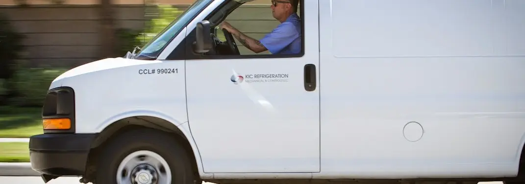 KIC Refrigeration service vehicle serving Crowley area